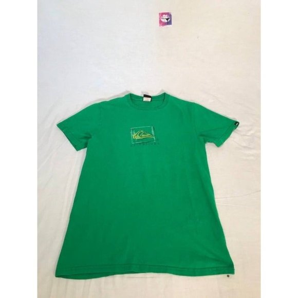 Quiksilver Graphic Shirt Mens sz Small Green Short Sleeve T-Shirt - Picture 1 of 5